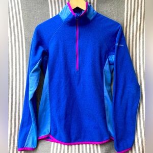 Columbia Women’s Omni-Wick Half Zip Fleece Blue and Pink Pullover Size Small